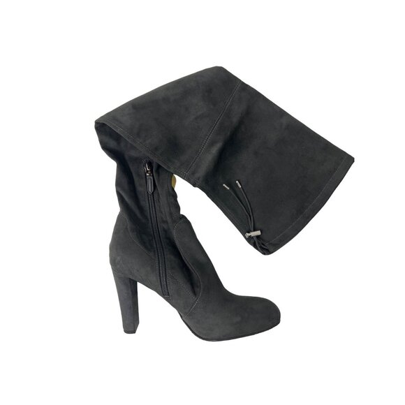 Sam Edelman Kent Charcoal Grey Suede Over-The-Knee Boots - Picture 6 of 7